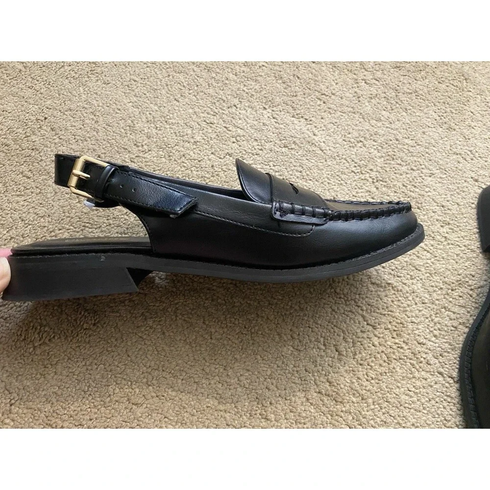 Sonoma Goods For Life Gatsyn Slingback Loafers in Black Womens Size 10